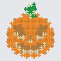 Plus-Plus Halloween Pumpkin instructions