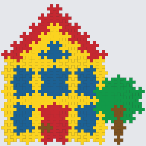 Plus-Plus House with tree
