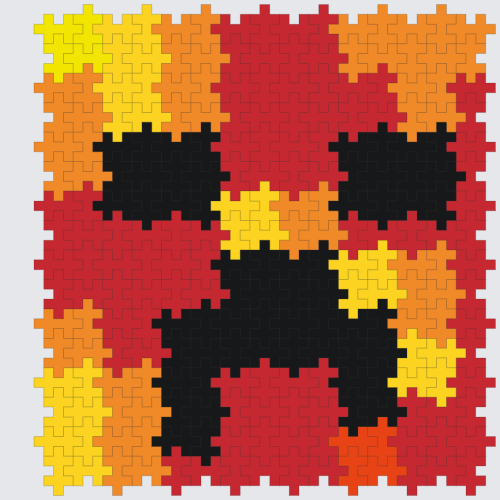 Plus-Plus Lava creeper head instructions