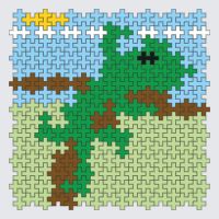 Plus-Plus Lizard on a tree instructions