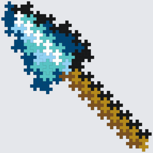 Plus-Plus Minecraft diamond spear instructions