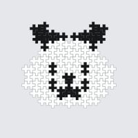 Plus-Plus Panda head instructions