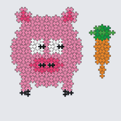 Plus-Plus Pig with carrot instructions