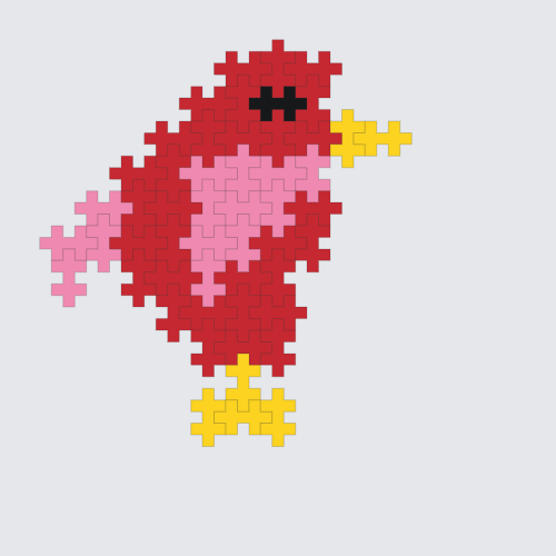Pink and Red Bird