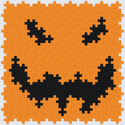 Plus-Plus Pumpkin 2D Instructions