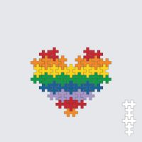 Plus-Plus Rainbow Heart instructions