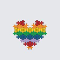 Plus-Plus Rainbow Heart instructions