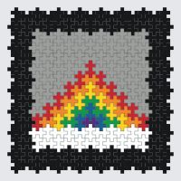 Plus-Plus Rainbow in frame instructions