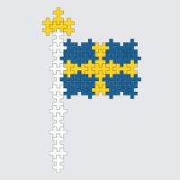 Plus-Plus Swedish flag instructions