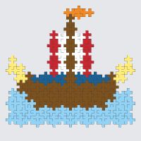 Plus-Plus Viking ship instructions