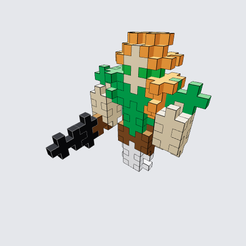 Plus-Plus Alex with Netherite Sword Instructions