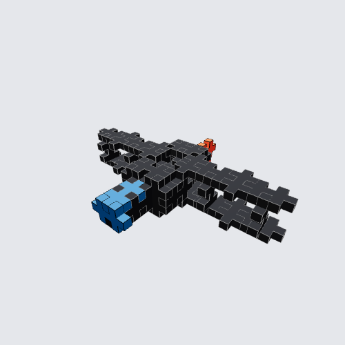 Plus-Plus Black airplane Instructions