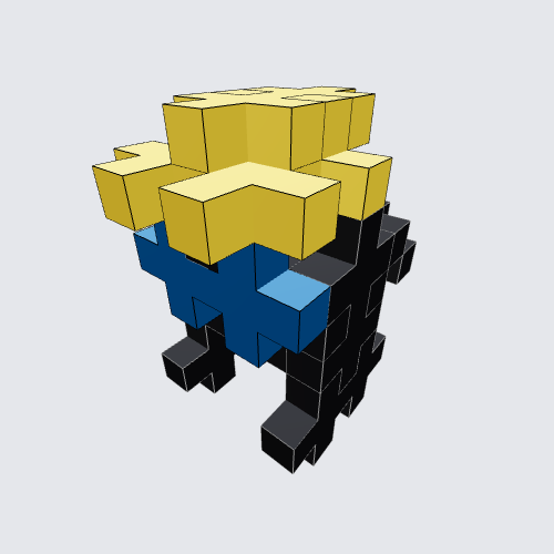 Plus-Plus Black Among Us with Yellow Helmet Instructions
