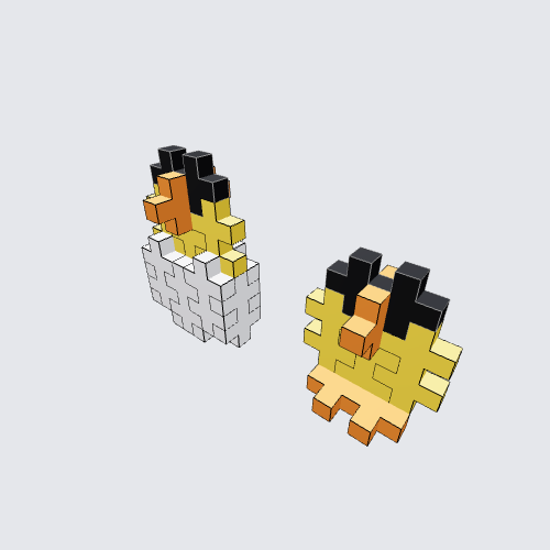 Plus-Plus Chick in egg and without Instructions