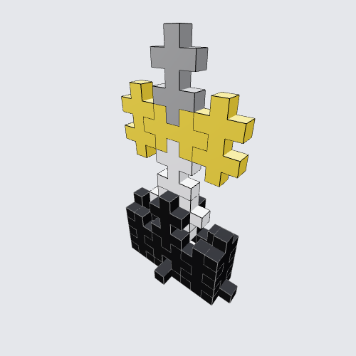 Plus-Plus Excalibur in a rock Instructions