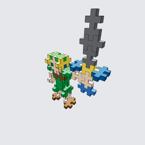 Plus-Plus Link with master sword Instructions