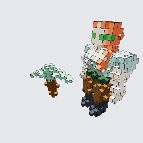 Minecraft Alex + Diamond Pickaxe Plus-Plus Instructions