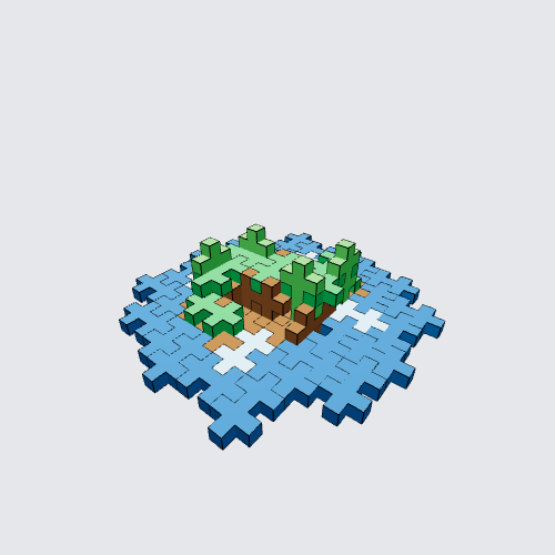 Plus-Plus Minecraft Island Instructions