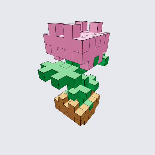 Plus-Plus Pink Flower In A Pot Instructions
