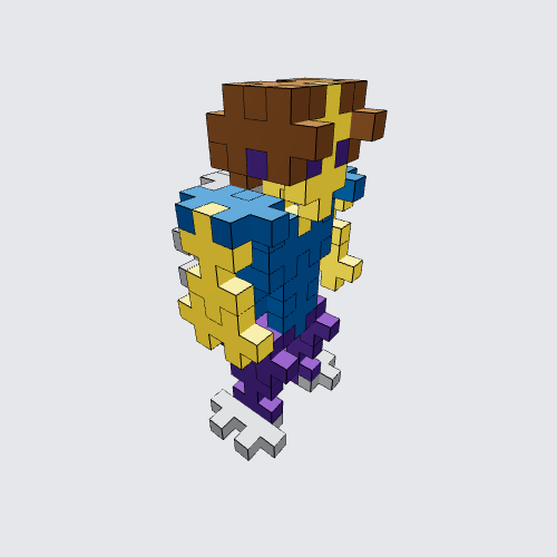 Plus-Plus Steve with elytra by Leo instructions