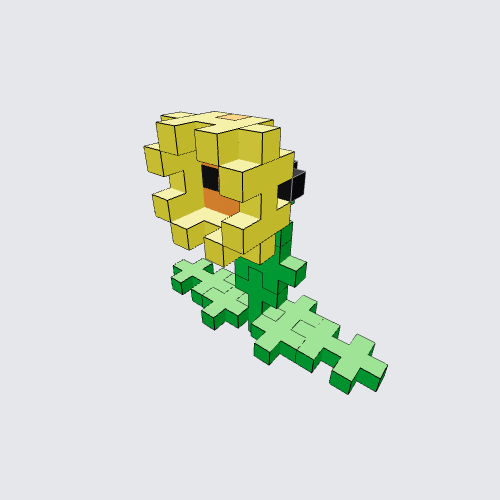 Plus-Plus Tall sun flower (plants vs zombies) Instructions