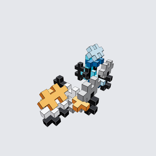 Plus-Plus Two Bikers: Orange and Blue Instructions
