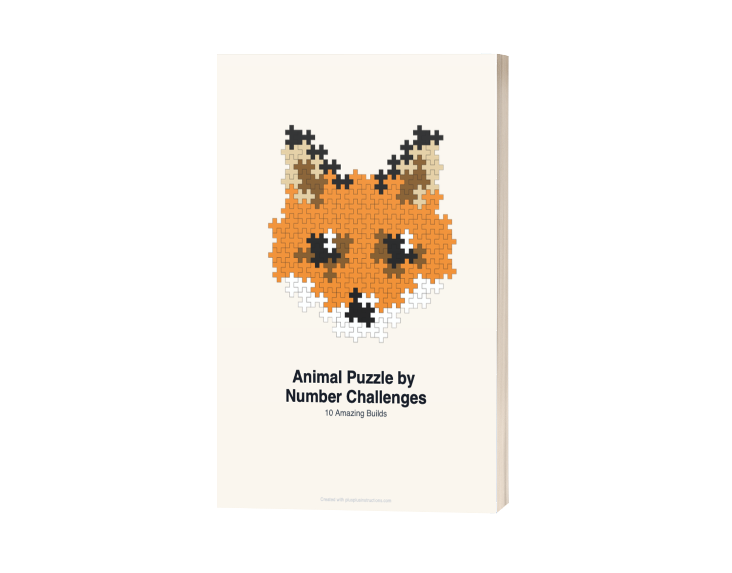 Ebook cover: Animal Puzzle by Number Challenges — 10 Amazing Builds