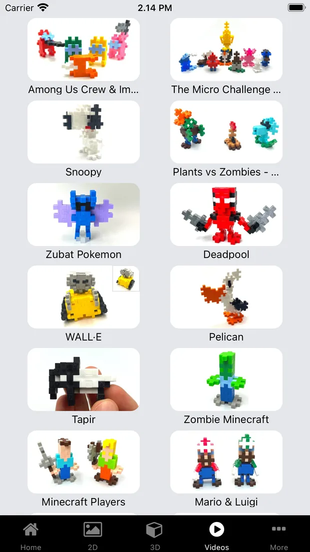 Plus-Plus App community build videos gallery