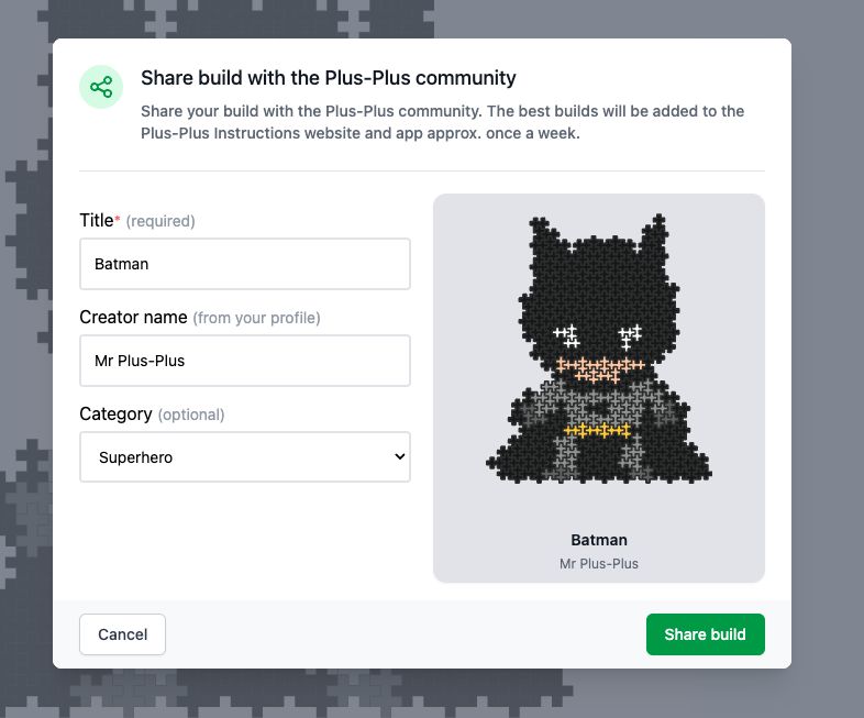 Shared Plus-Plus build preview in the 2D builder