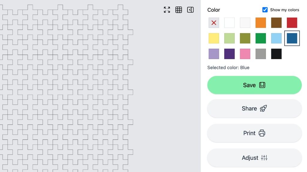 Creator Studio color picker with Show my colors enabled