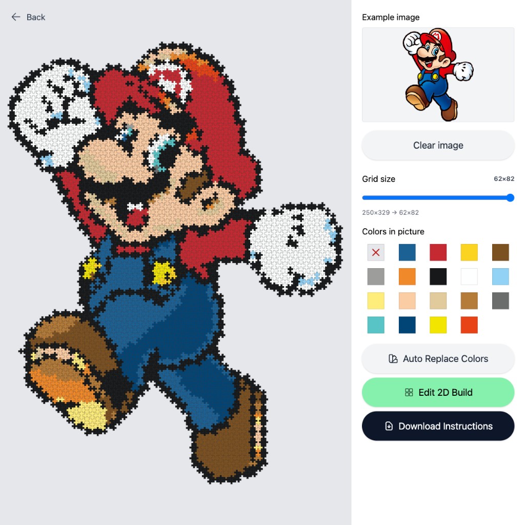 Turn a picture into a Plus-Plus 2D mosaic