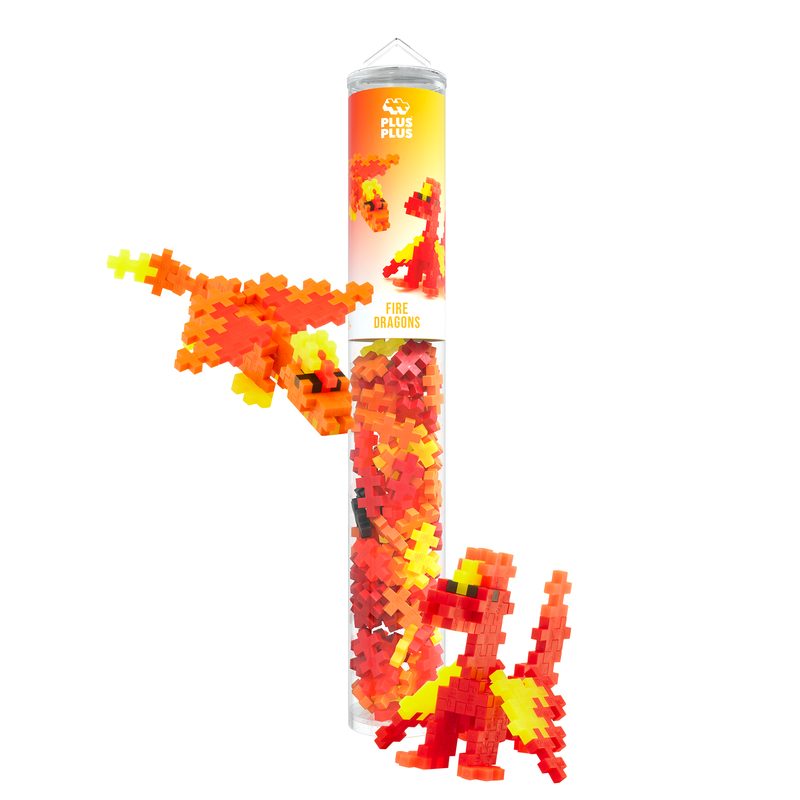 Fire Dragons - 100 Piece Tube Plus-Plus Instructions