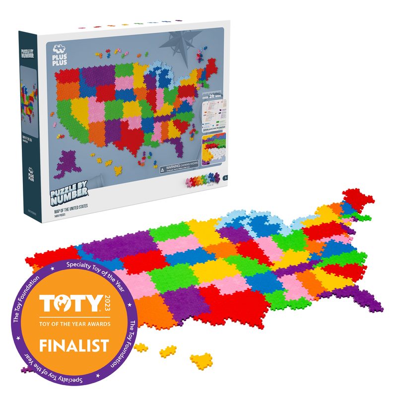 1400 pc Map of the United States - Puzzle By Number Plus-Plus set