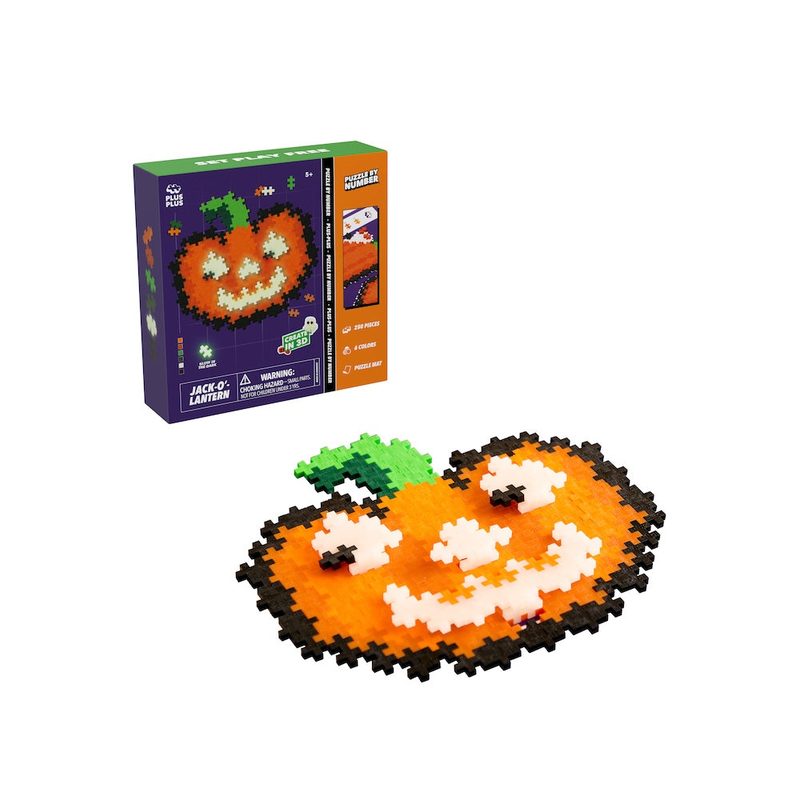 250 pc Jack-O'-Lantern - Puzzle By Number - 250 Piece Set Plus-Plus Instructions