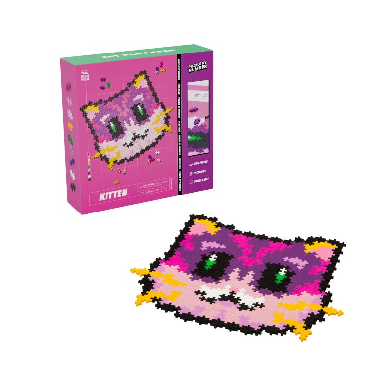500 pc Kitten - Puzzle By Number - 500 Piece Set Plus-Plus Instructions
