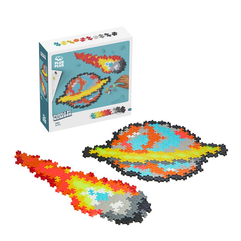 500 pc Space - Puzzle By Number - 500 Piece Set Plus-Plus Instructions