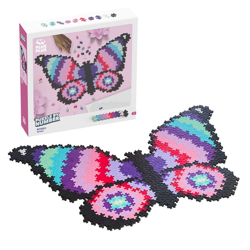 800 pc Butterfly - Puzzle By Number - 800 Piece Set Plus-Plus Instructions