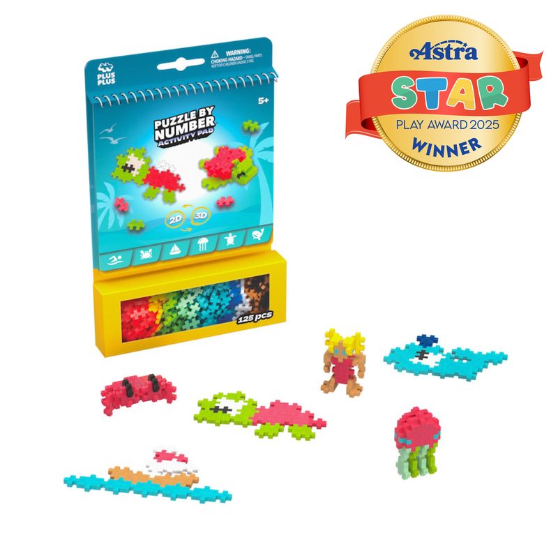 Activity Pad - Ocean - Puzzle By Number - 125 Piece Set Plus-Plus Instructions